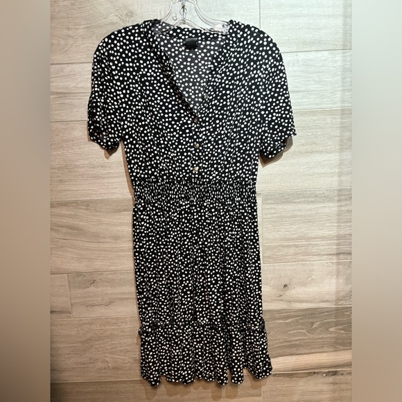 Kate and Lily Black Polka Dot Knee Length Summer Ruffle Dress sz 8 (L) - Picture 2 of 5